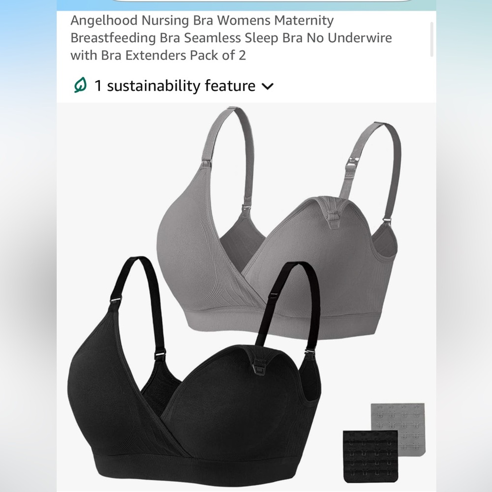 Seamless Black and Gray Nursing Bras